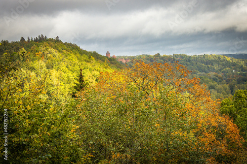 Fototapeta Naklejka Na Ścianę i Meble -  autumn, sigulda, gauja national park, latvia, baltic countries, baltics, europe
