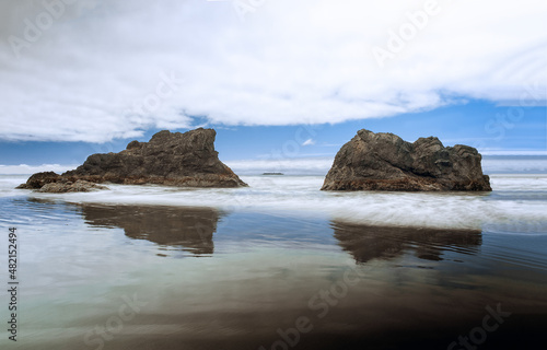 Rocks on the Ruby beach on the West Coast, Olympic National Park, Washington.