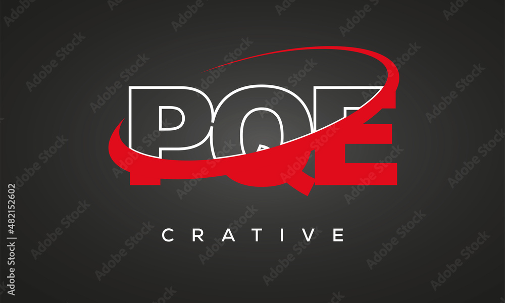 PQE creative letters logo with 360 symbol Logo design
