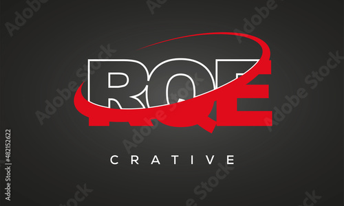 RQE creative letters logo with 360 symbol Logo design