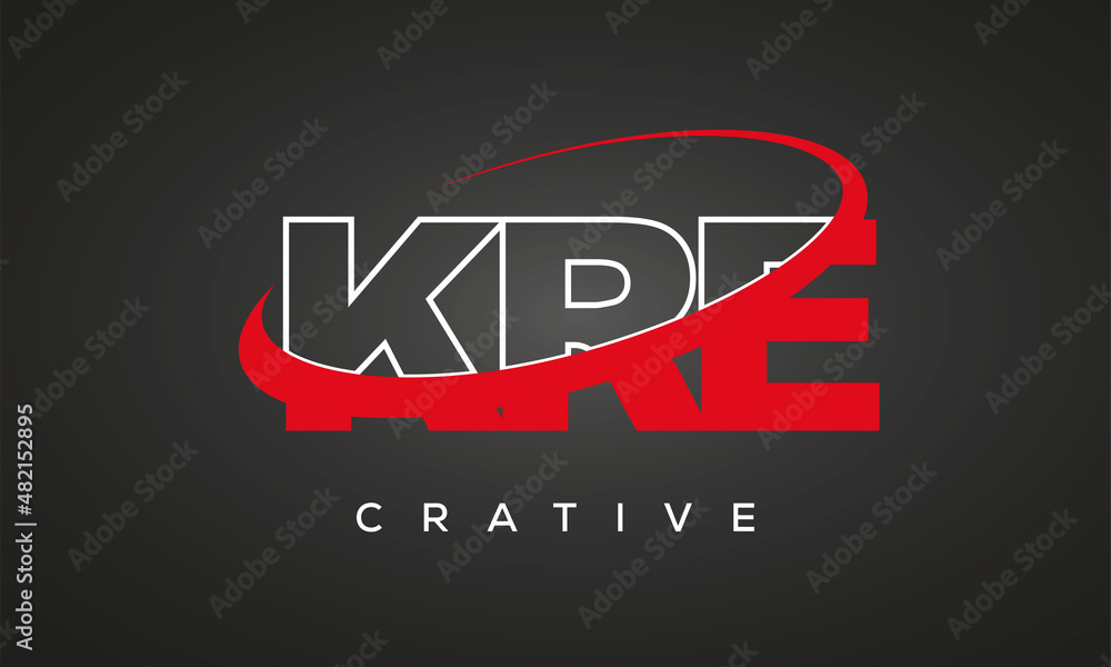 KRE creative letters logo with 360 symbol Logo design Stock Vector ...