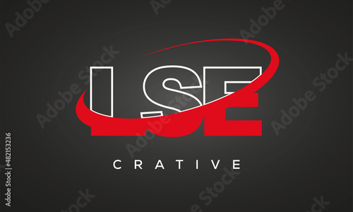 LSE creative letters logo with 360 symbol Logo design photo
