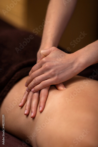 Massage Oil. Oil back massage. The concept of Spa treatments and body care. High quality photo