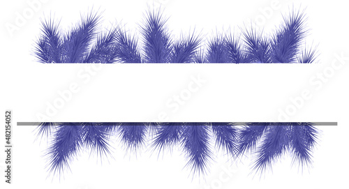 Frame with fir tree on transparent background very peri toned