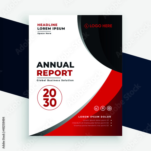 Geometric red black corporate business annual report flyer design templates