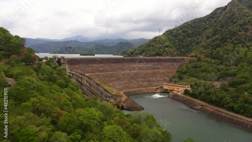 Aerial view of Hydro Power Plant, generating hydro electricity power renewable energy. Randenigala, Sri Lanka. photo