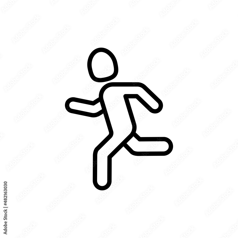 Running man thin line icon. Marathon runner. Modern vector illustration. Running man thin line icon. Marathon runner. Modern vector illustration.