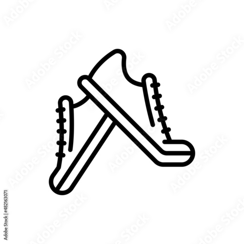 Running shoes thin line icon. Vector illustration of sneakers.
