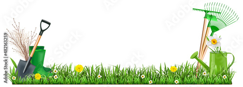 Vector Gardening Border Concept