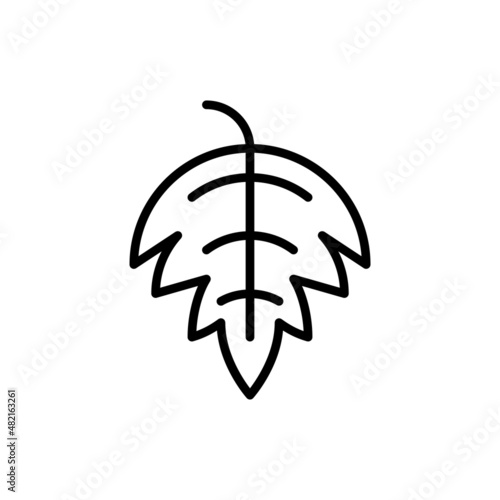 Grape leaf thin line icon. Modern vector illustration for wine logo.