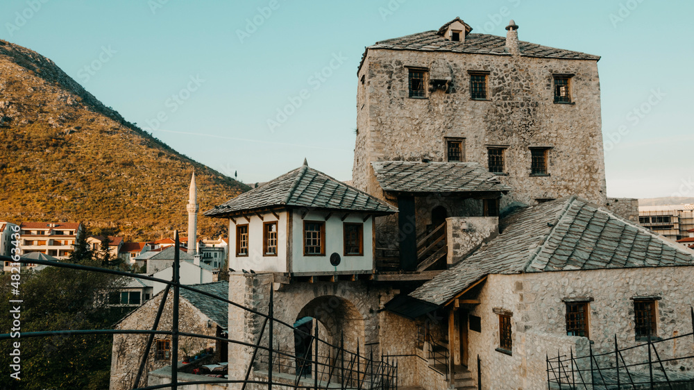 War Museum in Stari Most, Mostar Old Bridge, Bosnia Herzegovina War Museum in Stari Most, Mostar Old Bridge, Bosnia Herzegovina