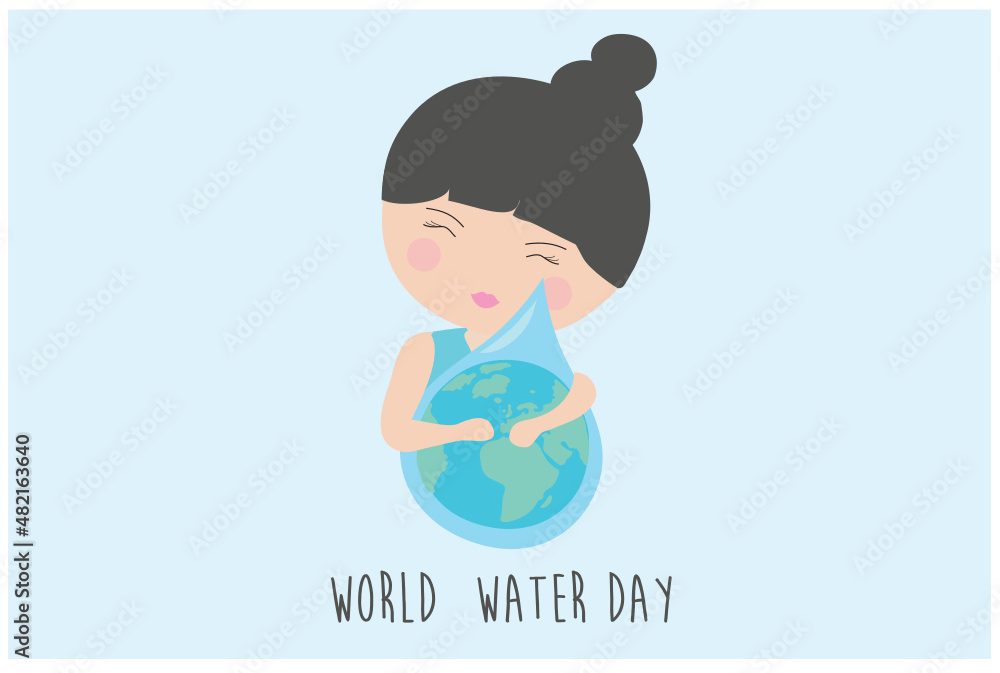 World water day concept, pregnant woman drinking water vector illustration. Save water for ecology and environment conservation World water day concept, pregnant woman drinking water vector illustration. Save water for ecology and environment conservation