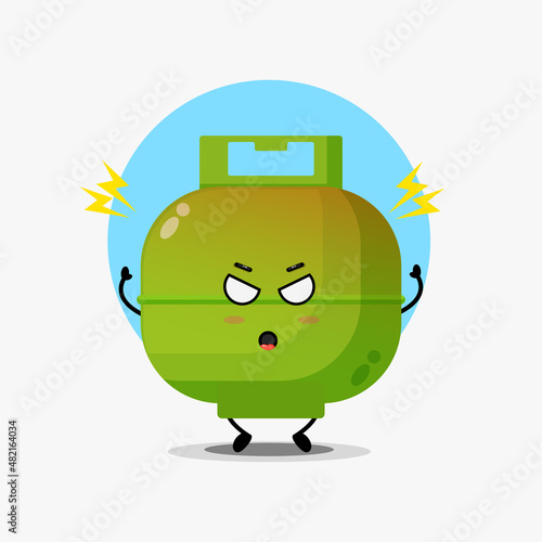 Cute lpg cylinder character is angry
