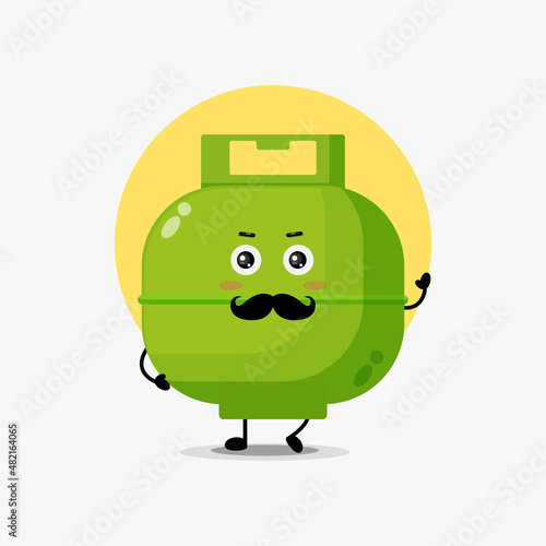Cute lpg cylinder character with mustache
