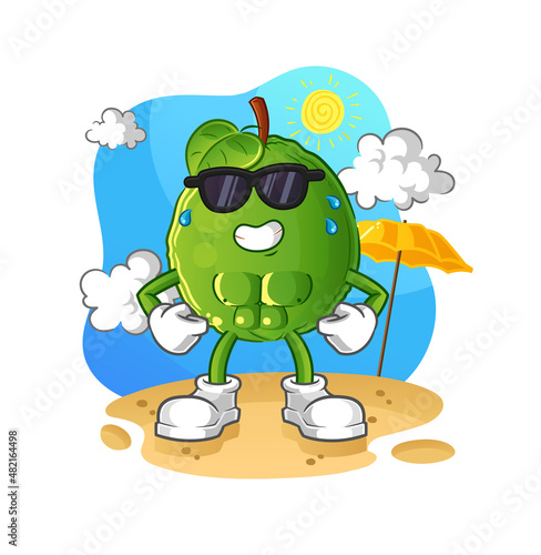guava sunbathing in summer. character vector