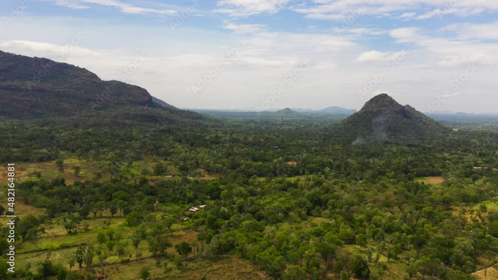 Top view of Agricultural land in the countryside among the rainforest and jungle. Sri Lanka. Top view of Agricultural land in the countryside among the rainforest and jungle. Sri Lanka.