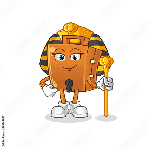 suitcase ancient egypt cartoon. cartoon mascot vector