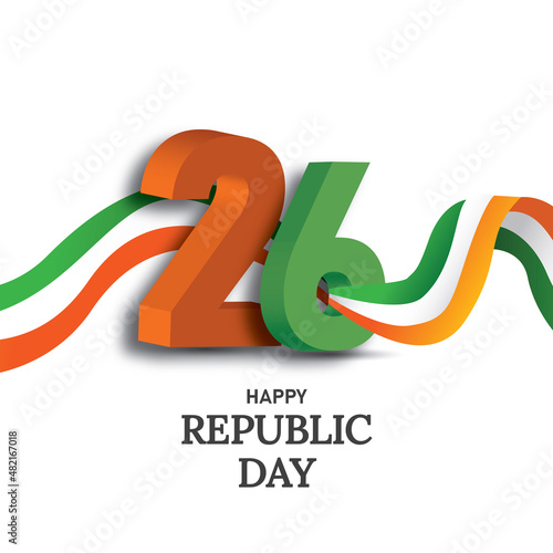 Indian republic day background with 3d text