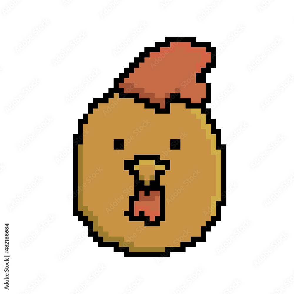 Fototapeta premium Pixel art animal chick design isolated