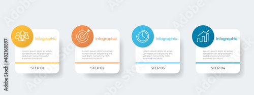 Modern infographic timeline four steps