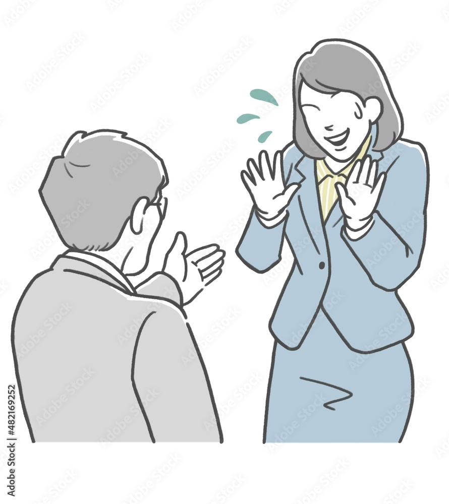 男性上司に追い詰められる女性社員 男性上司に追い詰められる女性社員