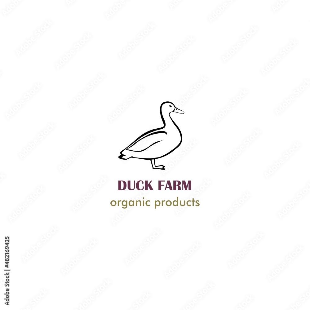 Duck black silhouette for logo design, butcher shop, farmer market, meat related theme Duck black silhouette for logo design, butcher shop, farmer market, meat related theme