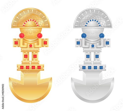 mayan ancient amulet talisman vector illustration