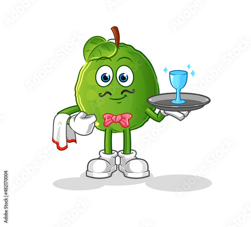 guava waiter cartoon. cartoon mascot vector