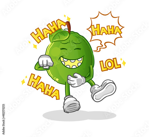 guava Laugh Out Loud character. cartoon mascot vector