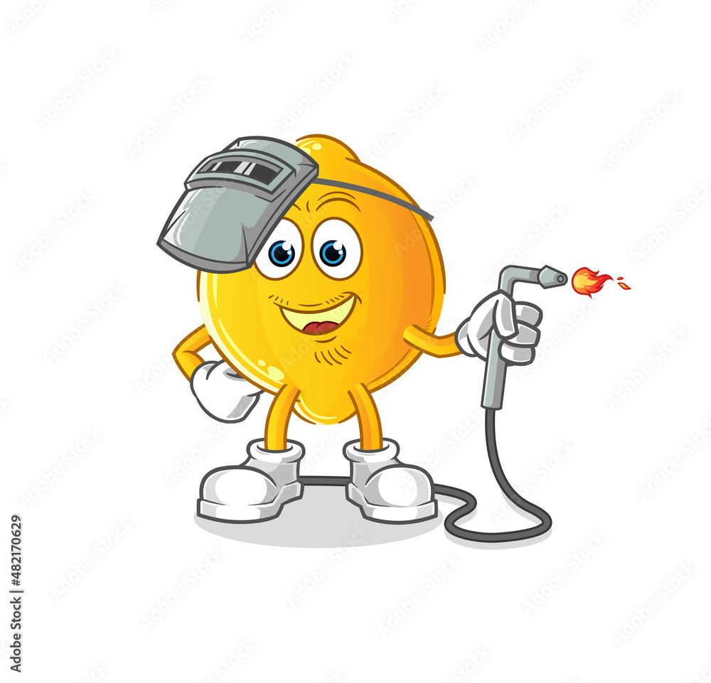 lemon welder mascot. cartoon vector lemon welder mascot. cartoon vector