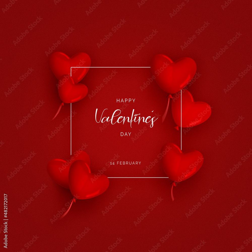 Cute valentines day background with hearts and greeting message