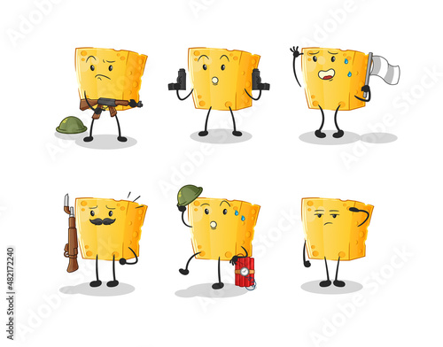 cheese troops character. cartoon mascot vector