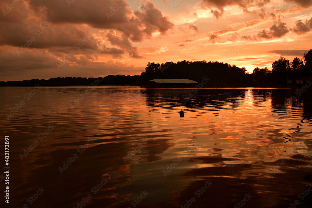 Naklejka premium アメリカ田舎の郊外景色