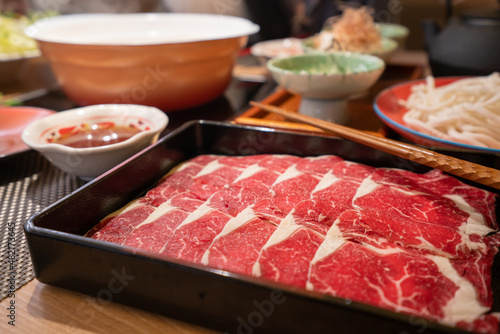 Delicious Japanese fat beef hotpot
