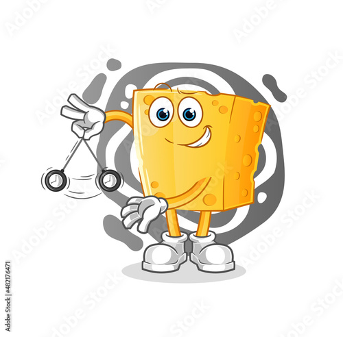 cheese hypnotizing cartoon. cartoon mascot vector