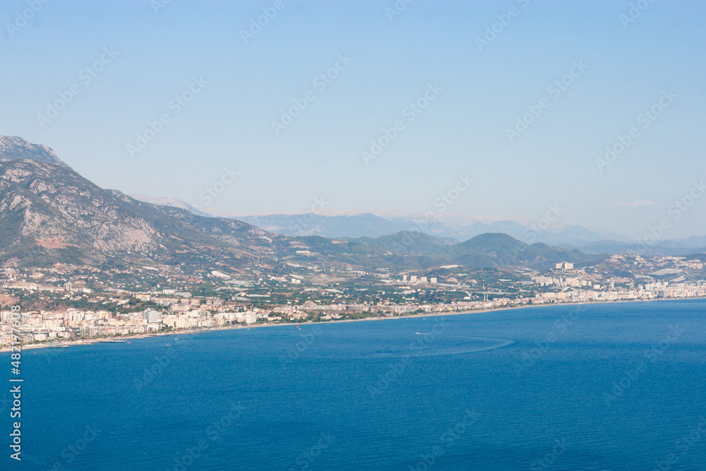 Turkey: view of the sea and city in mountains