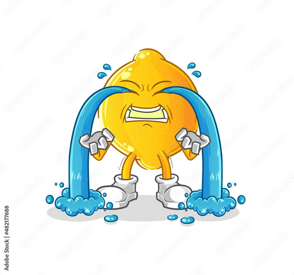 lemon crying illustration. character vector