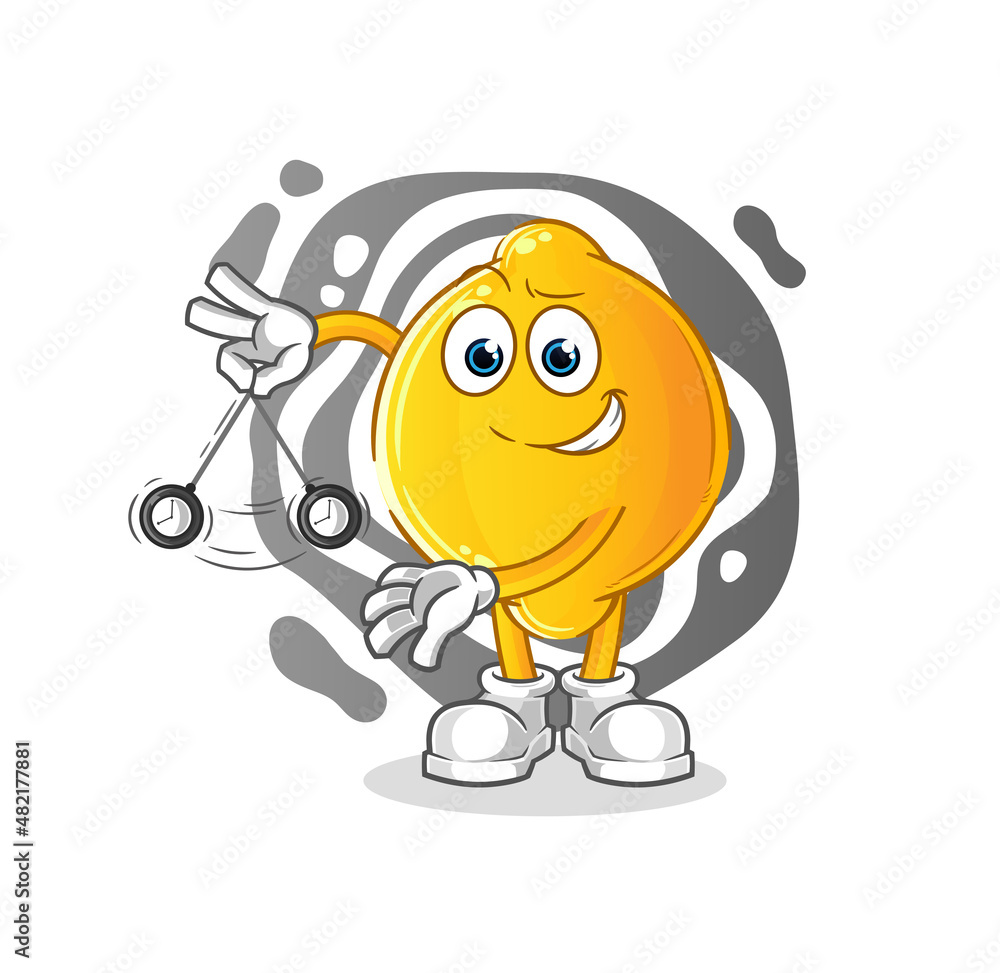 Fototapeta premium lemon hypnotizing cartoon. cartoon mascot vector