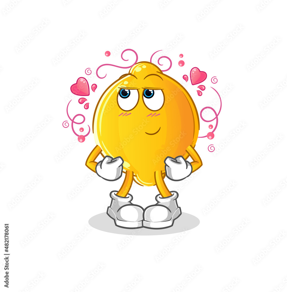 lemon shy vector. cartoon character lemon shy vector. cartoon character