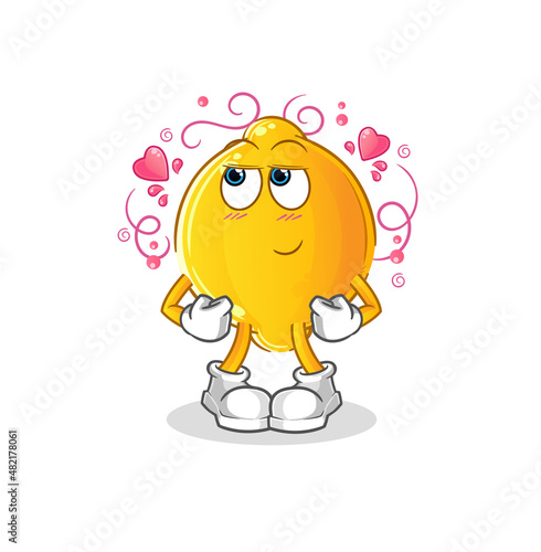 lemon shy vector. cartoon character