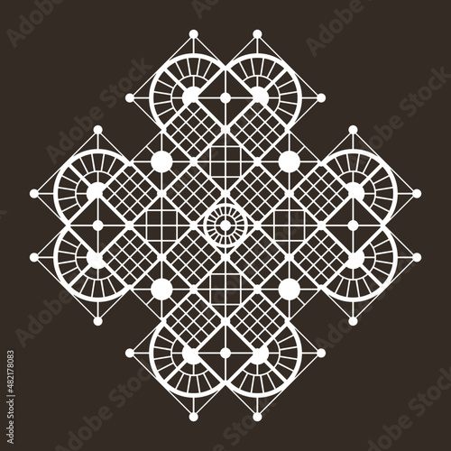 Vector mockup of traditional embroidery folk ornament