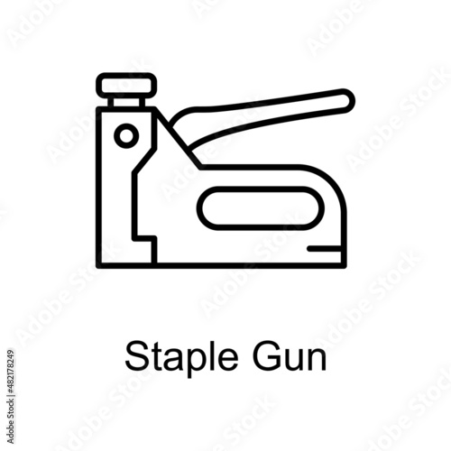 Staple Gun vector Outline Icon Design illustration. Home Improvements Symbol on White background EPS 10 File
