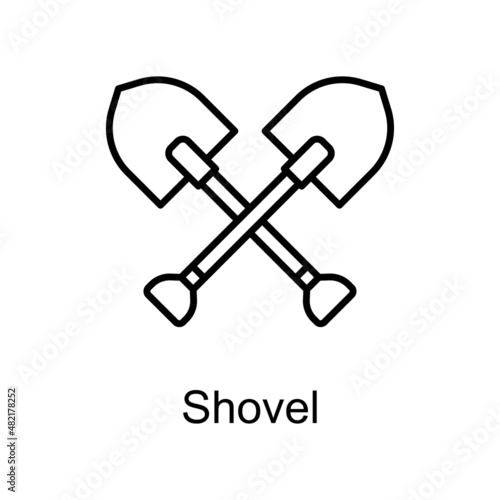 Shovel vector Outline Icon Design illustration. Home Improvements Symbol on White background EPS 10 File