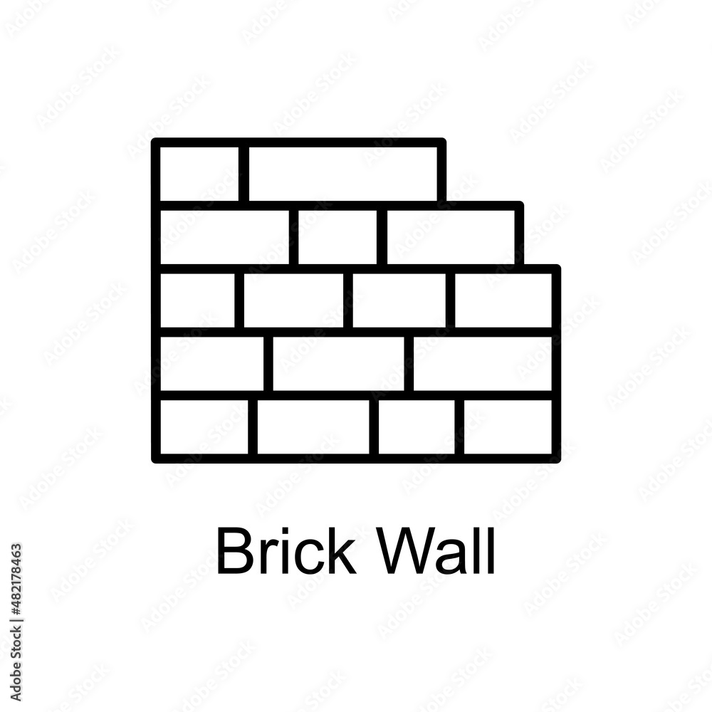 Brick Wall vector Outline Icon Design illustration. Home Improvements Symbol on White background EPS 10 File Brick Wall vector Outline Icon Design illustration. Home Improvements Symbol on White background EPS 10 File