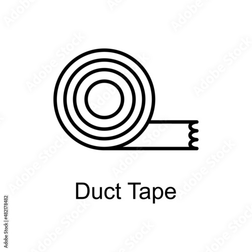 Duct Tape vector Outline Icon Design illustration. Home Improvements Symbol on White background EPS 10 File