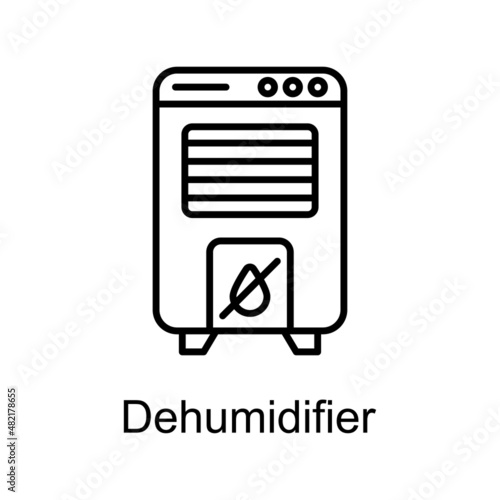 Dehumidifier vector Outline Icon Design illustration. Home Improvements Symbol on White background EPS 10 File