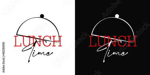 Lunch time with creatif font design.	