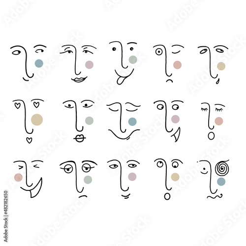 Cartoon faces expressing different emotional states.