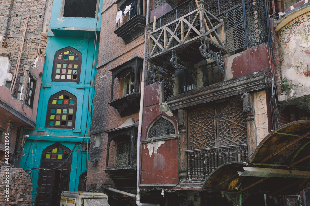 Colorful and Bright Balcony in Traditional Eastern Patterns, Pakistan