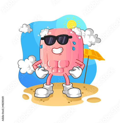 soap sunbathing in summer. character vector